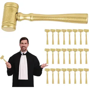 Judge Gavel Set, 25 Pcs Party Favors for Halloween, Elegant Courtroom Design, Polished Finish, Ideal for Auction and Costume Props, 11CM Judge Mallet