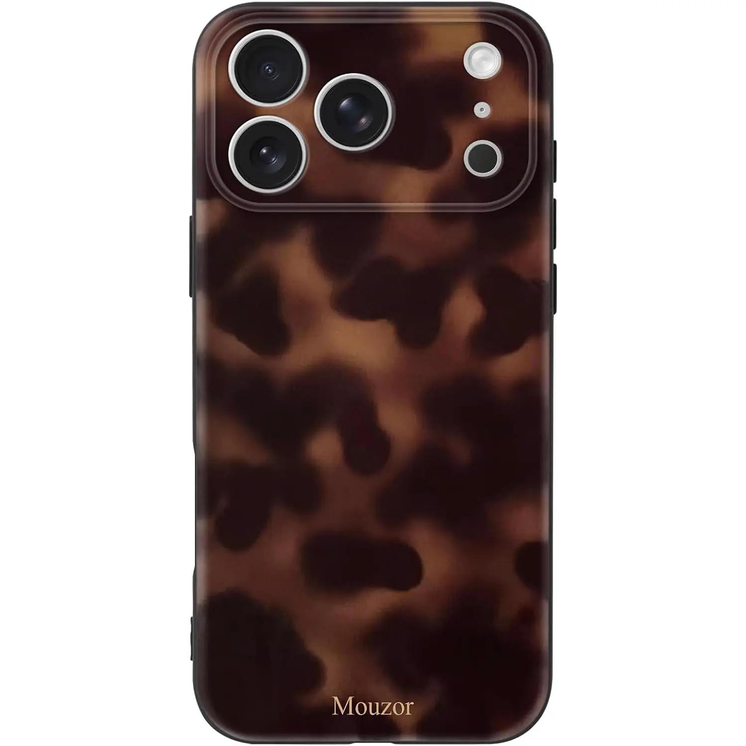 Women's Durable Soft-Touch Matte TPU Cellphone Casing for iPhone 17 Pro Max - Girly Brown Amber Tortoise Shell Print Aesthetic Protective Phone Accessory with Cute Art Pattern