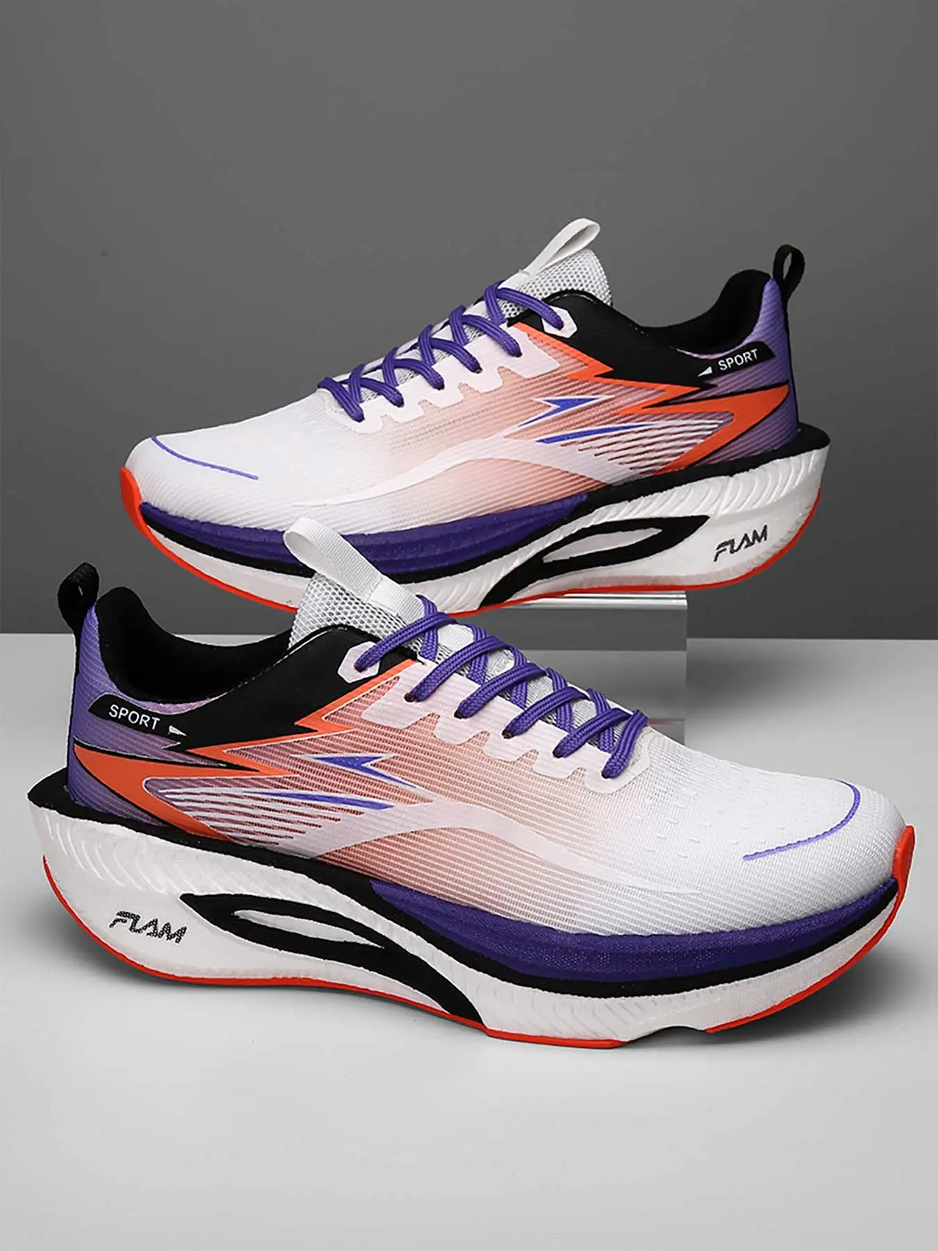 Men's Mesh Running Training Shoes, Shock Absorption Sporty Sneakers, Lightweight Anti-Slip Slip-On Athletic Footwear, All-Season Comfortable Design