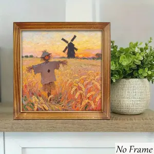 Christmas Home Decor, Straw Man and Windmill, Fun Creative Design, Suitable for Living Room, Bedroom, Dining Room, Seasonal Decoration