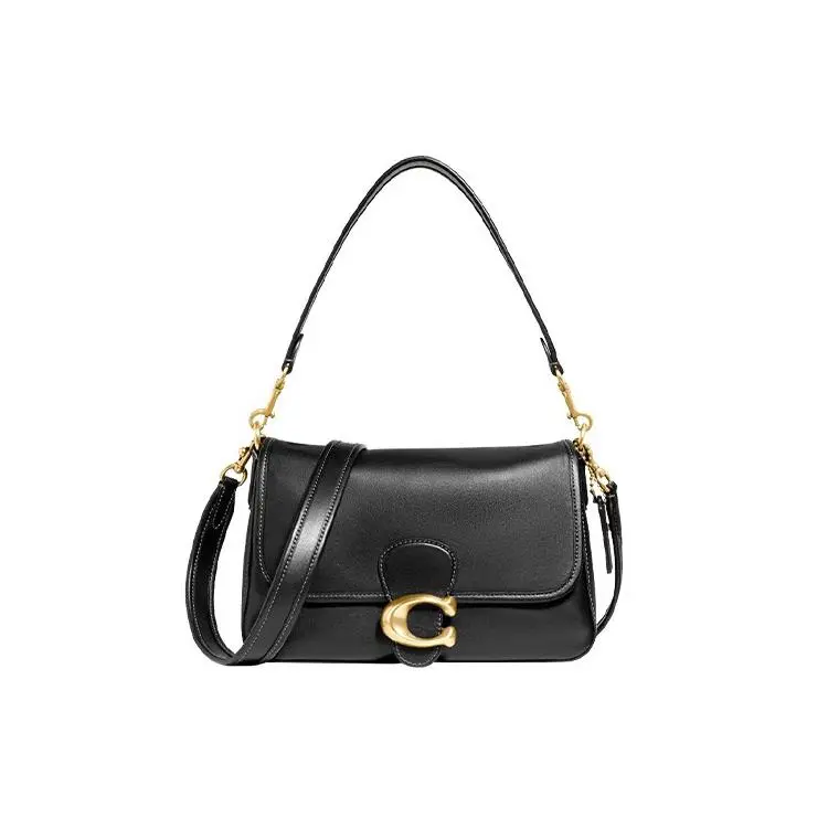 COACH Tabby 26 Classic C-Turn Lock Soft Leather Crossbody Handbag for Women, Medium Size, Black