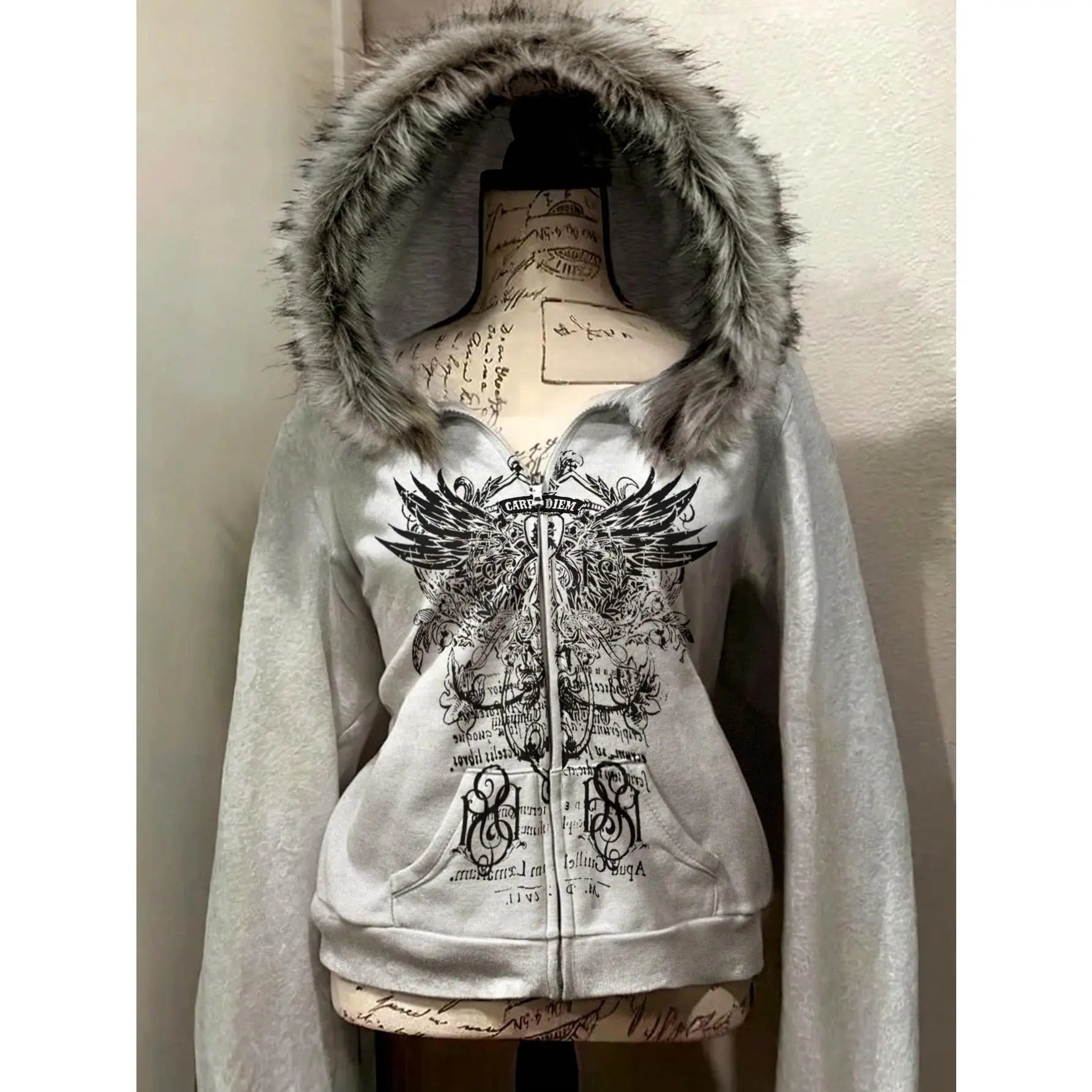 Women's Popular Cropped Sweatshirt Jacket, Streetwear, Fall Winter Clothes