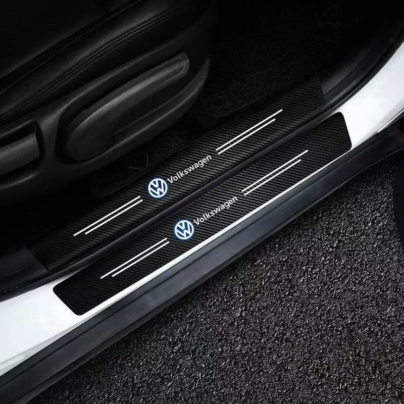 Volkswagen Threshold Strip for Tiguan L, Lavida, Polo, Sagitar, Id3, Magotan, Taycan, Anti-Scratch Carbon Fiber Decal