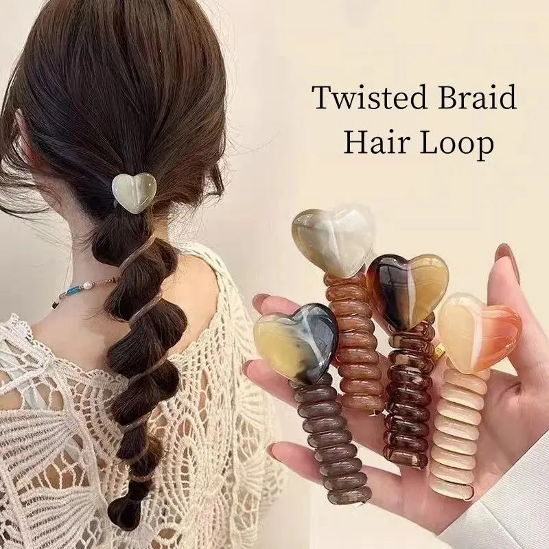 Minimalist Bubble Braid Headband Caring Phone Line Hair Loop Tied Ponytail Braid Hair Rope headband