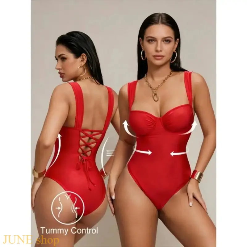 Women's High Stretch Tummy Control One Piece Swimsuit With Adjustable Straps, Sculpting Body Shaping Back Coverage Quick Dry Beachwear for Summer Swimming Pool Vacation And Resort Casual Outfits