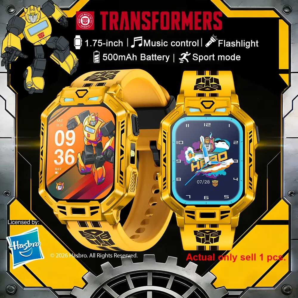 New Bumble Bee Kids Smartwatch, Fun Games, Alarm Clock, Calculator, 500mah Battery, Perfect Gift for Kids and Teens, Tf01 Model