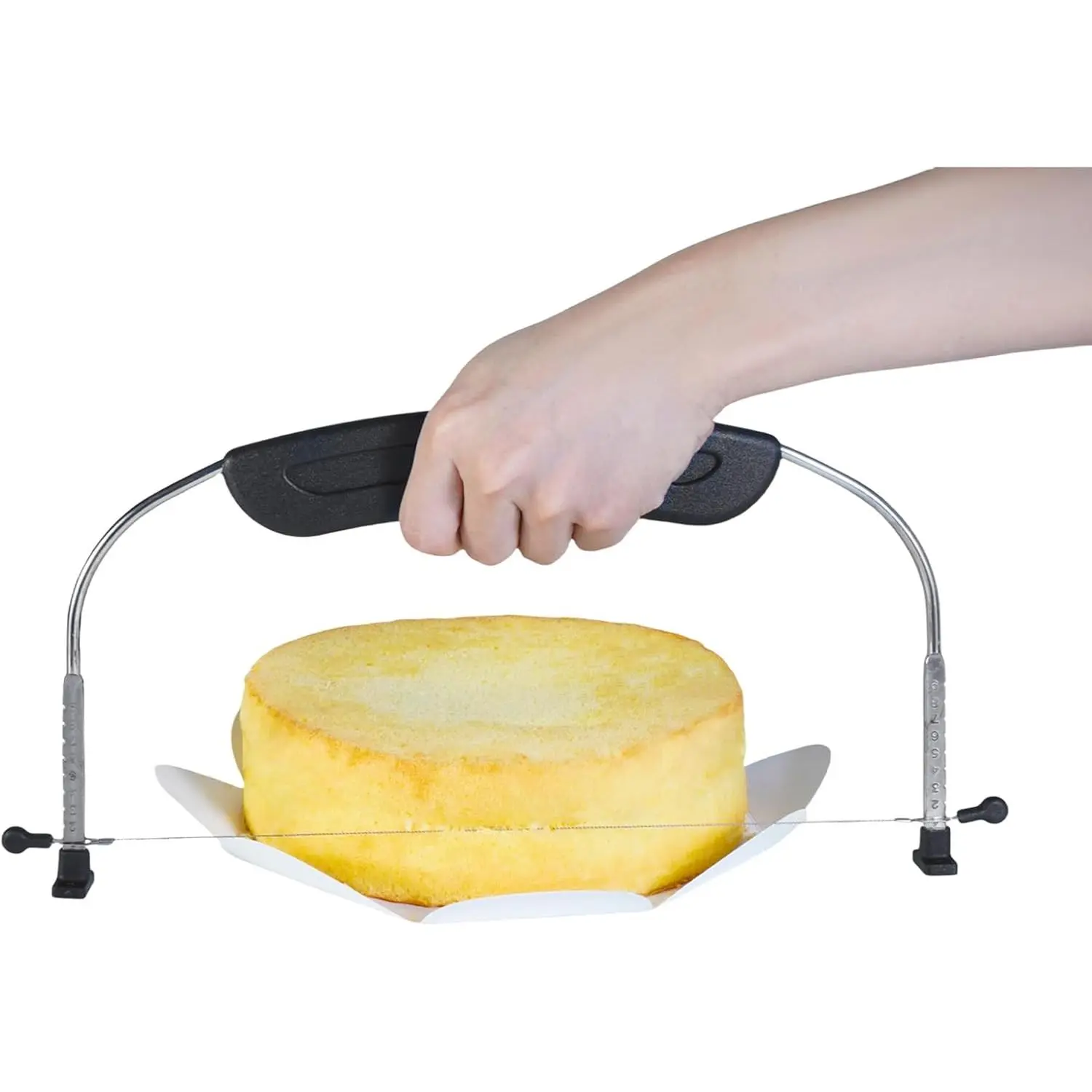 Black Cake Cutter Slicer Leveler - 9 Different Height Adjustable Kitchen Accessories with Premium Food Grade Stainless Steel Double Wires for Cake Leveling
