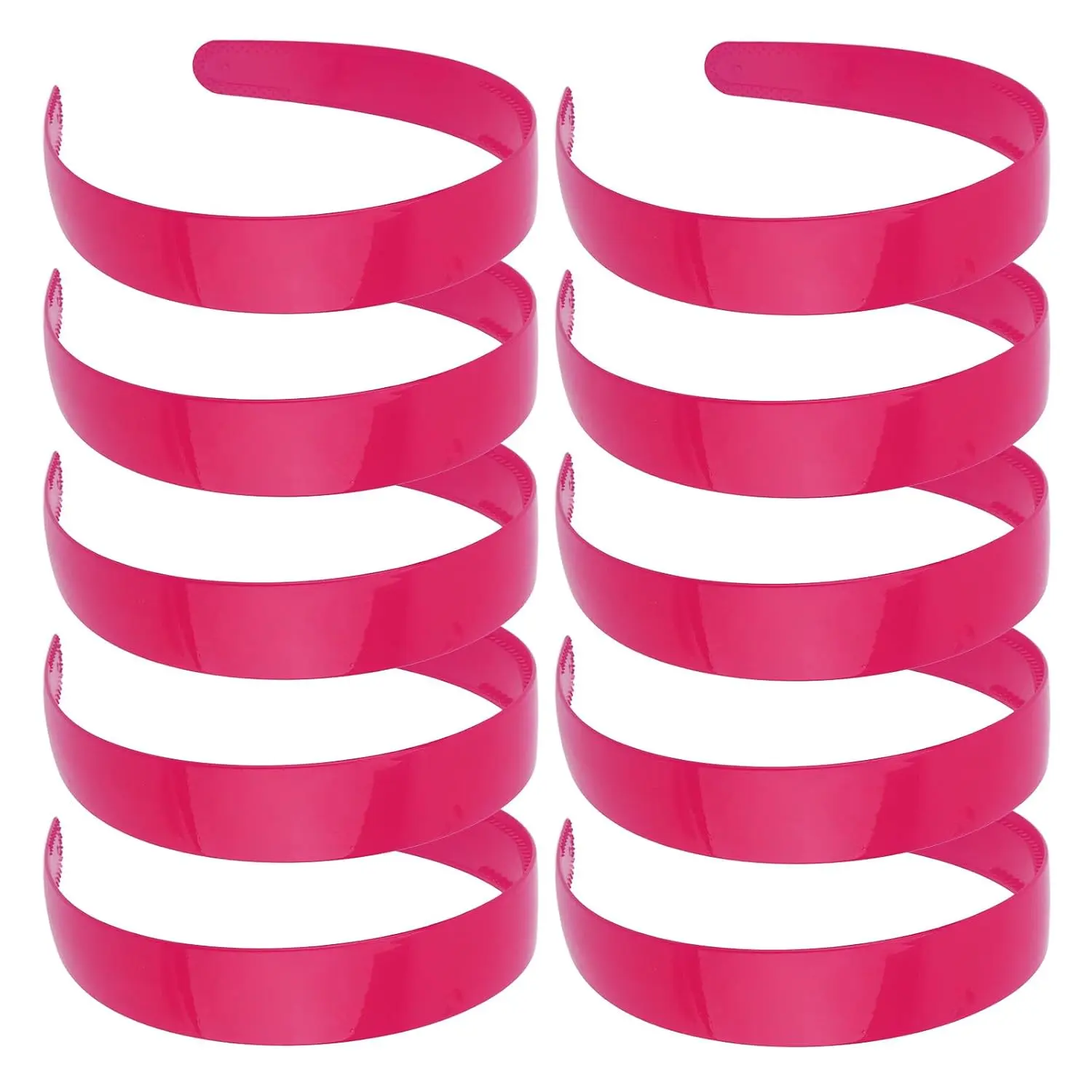 10 count Rose Red Headbands for Women Girls 1 Inch Wide Plastic Headbands with  Plain Hard Hairbands Diy Crafts Hair Accessories for Women & Girls