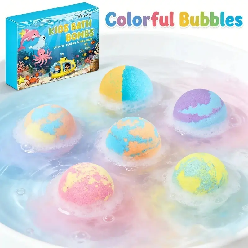 Kids Bath Bombs Toy Surprise Hidden Glow in Dark Toys Natural Scented Fragrance Bath Fizz Balls Set for Children Holiday Gift Set Party Favors