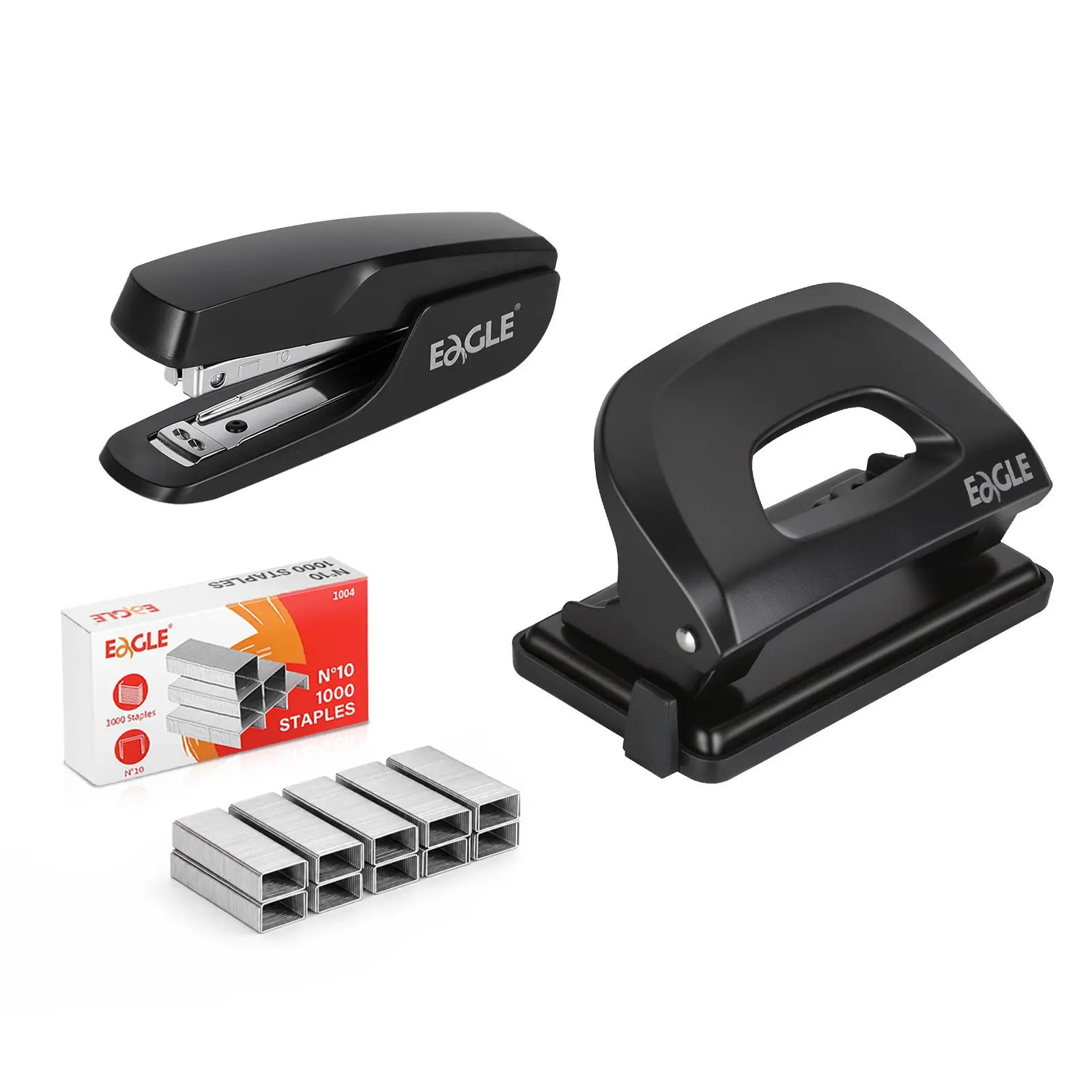 3-Piece Binding Set, 2-Hole Puncher + Binder with 1000 Staples, Ideal for Handmade Projects, Document Organization, Office Supplies