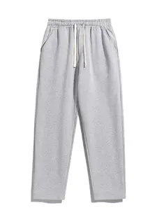 Men's Regular Fit Solid Adjustable Drawstring Waist Sweatpants, Casual Pocket Design Pants for Fall & Winter, Men's Trousers for Daily Wear, Everyday Sweatpants