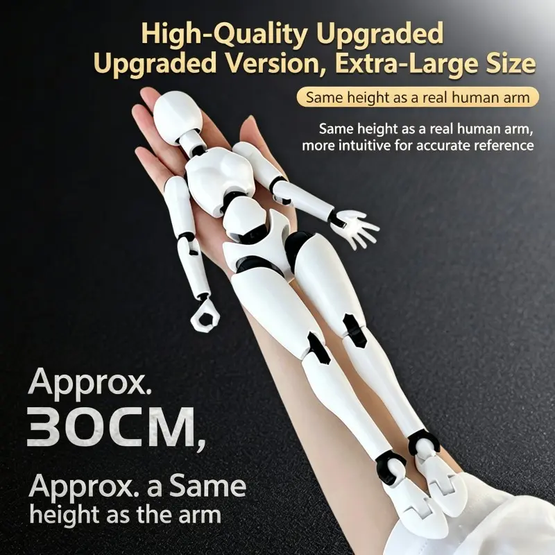 30cm Adjustable Model Figure, Articulating Figures, Full Joint Movement, Ideal for Artists, Drawing, Sketching, Animation, Perfect Gift, Desktop Decor