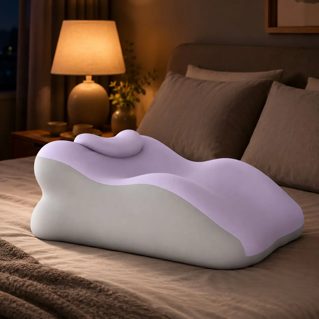 Double Person Synchronous Home Backrest Cushion with Small Pillow, Bed Backrest Cushion, Smooth Durable Washable Cover, Comfortable Body Support Pad Adxz-17