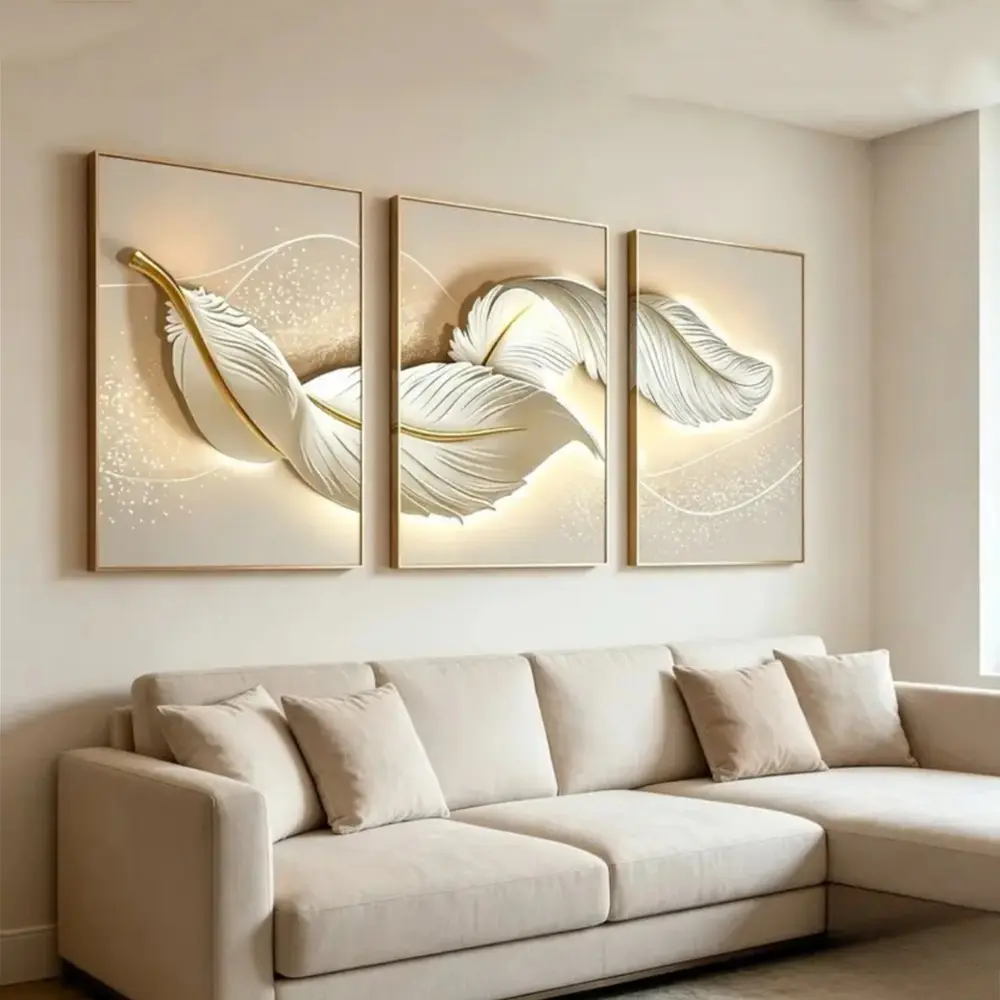 3 Pieces Modern Light Luxury Abstract Art Prints, Print Design, Wall Decor Mural, High-end Taste Home Art, Contemporary Gallery Decor, Gold Tone Painting, Wall Decor for Living Room and Bedroom, Framed or Unframed