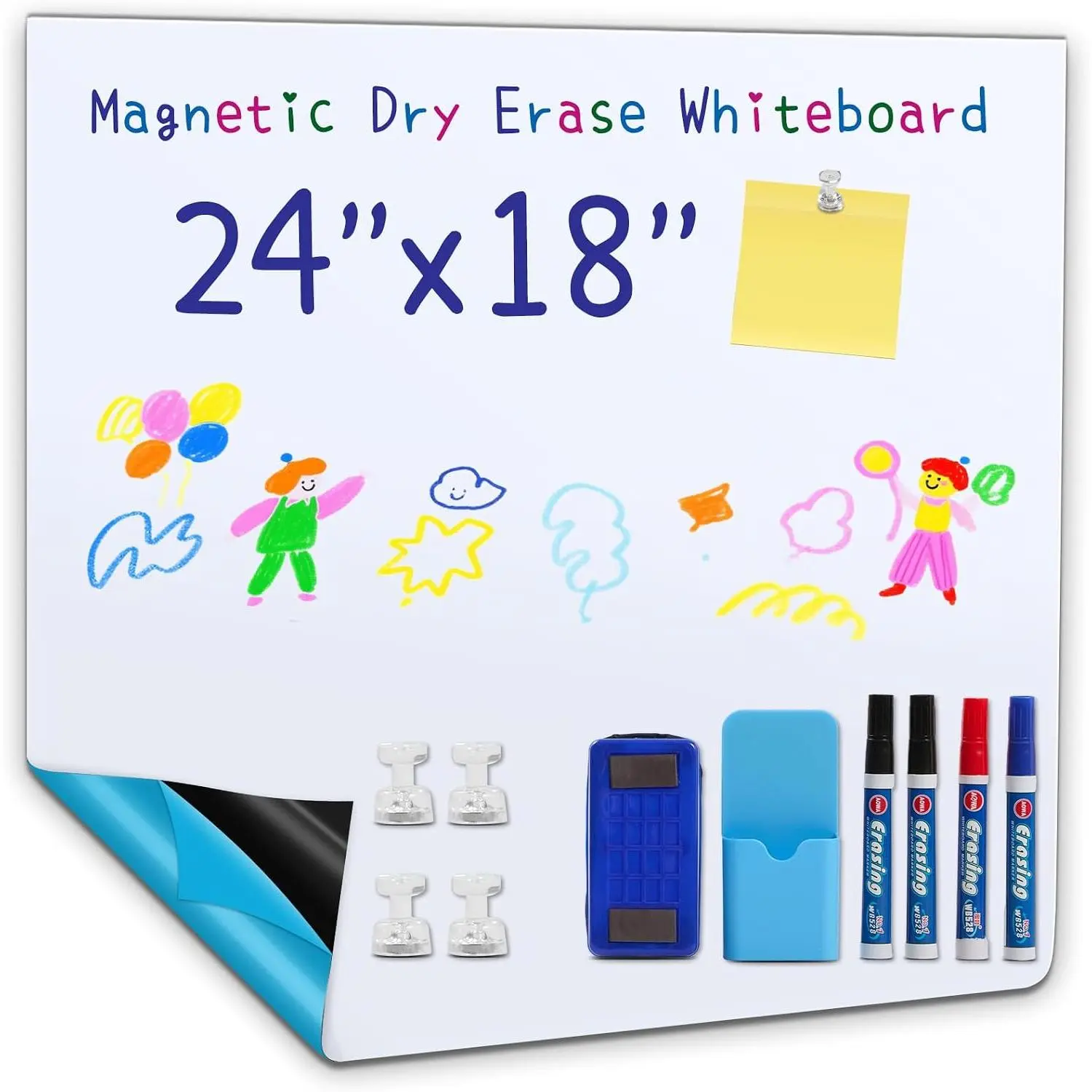 Whiteboard Sticker for Wall, 24" × 18" Self-Adhesive Dry Erase Board, Peel and Stick Whiteboard Wallpaper for Office, School & Conference Room, Easy to Write & Clean, Cuttable (24x18)