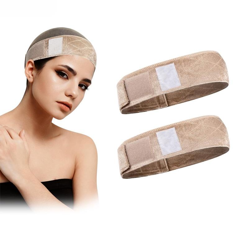 Breathable Adjustable Velvet Wig Grip Headband, Non-Slip Elastic Wig Band for Secure Hold