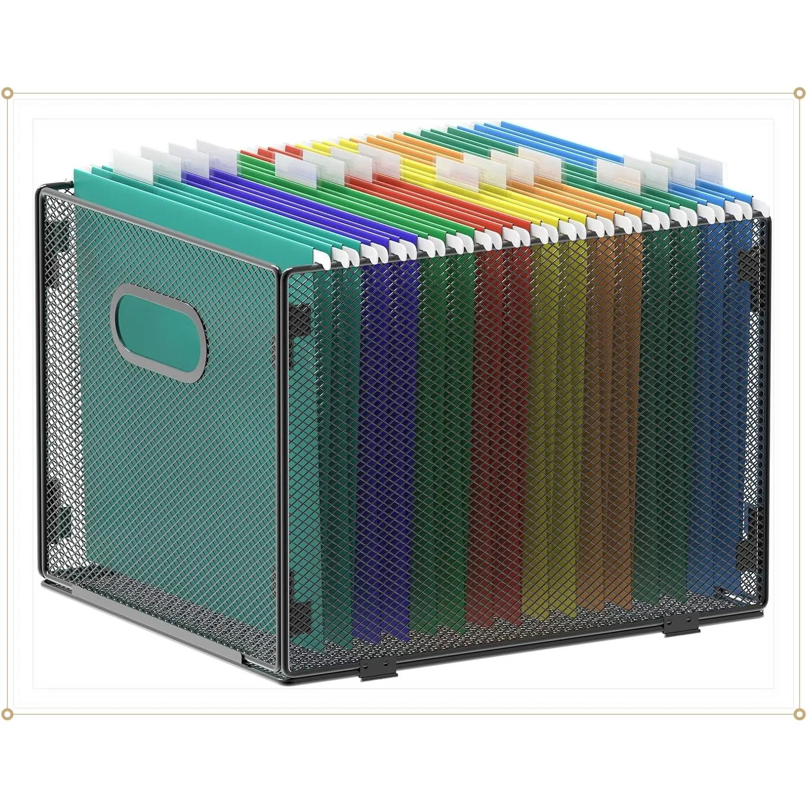 Hanging File Organizer, Mesh File Folder Organizer File Crate File Cabinet Inserts Storage Box, Letter SizeGift