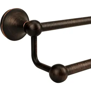 24 Inch Oil Rubbed Bronze Double Towel Bar, Wall Mounted Bathroom Towel Racks, Bronze Towel Holder Two Towel Rod Hanger for Hotel