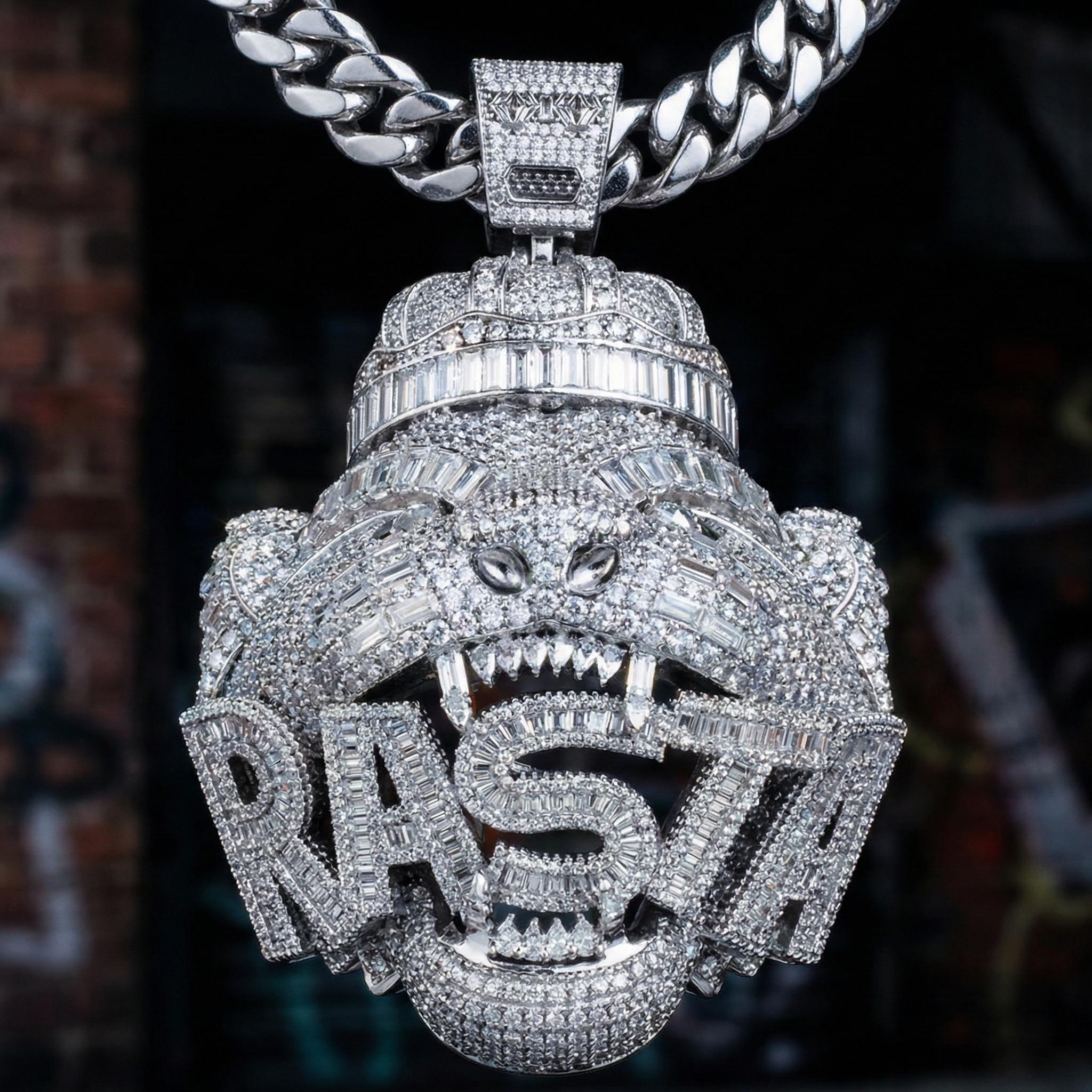 European and American high street retro tiger head pendant, niche trendy brand personalized necklace suitable for both men and women, American street hip-hop style