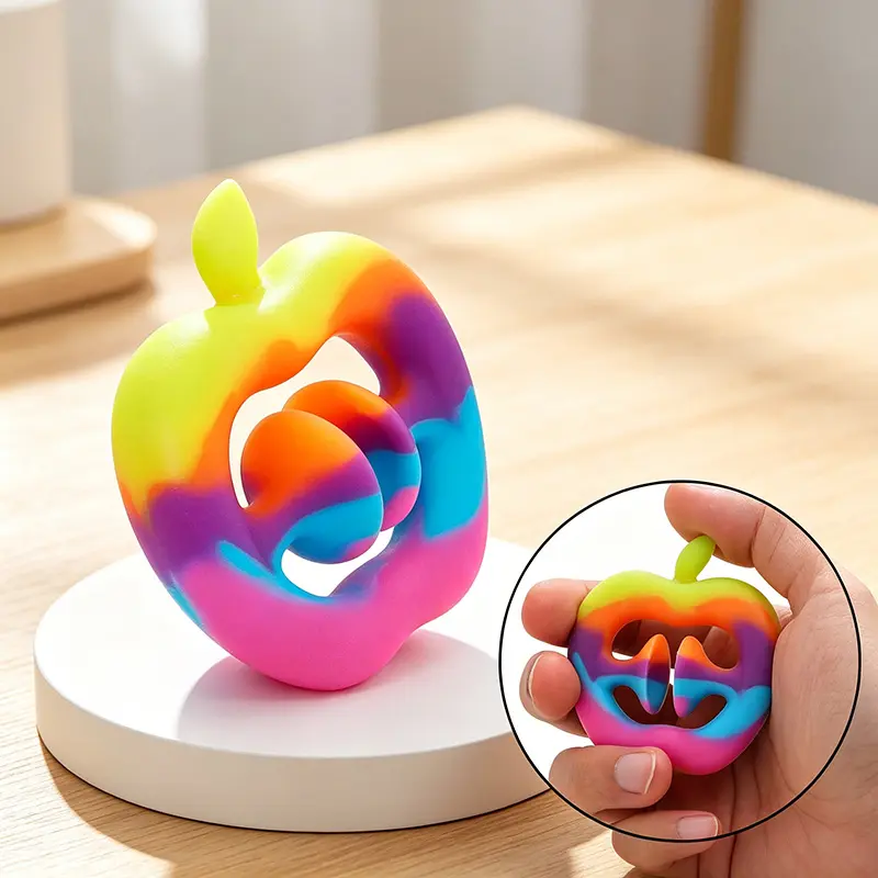 2pc Silicone Grip Strengthener, Finger Rehabilitation Trainer with Suction Cup Relax Novelty Apple-Shaped Hand Exerciser