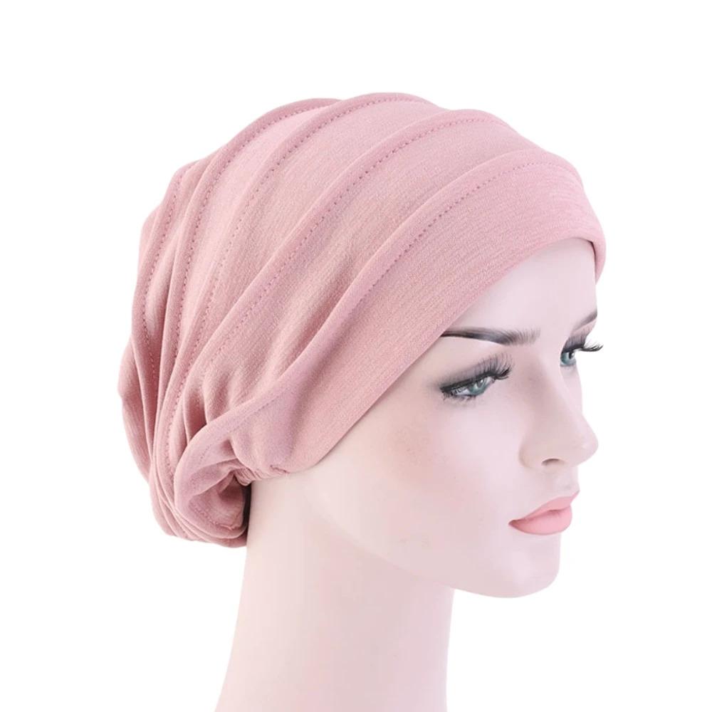 Cotton Slouch Beanie for Women Solid Color Chemo Cap Muslim Hijab Head Wrap Turban