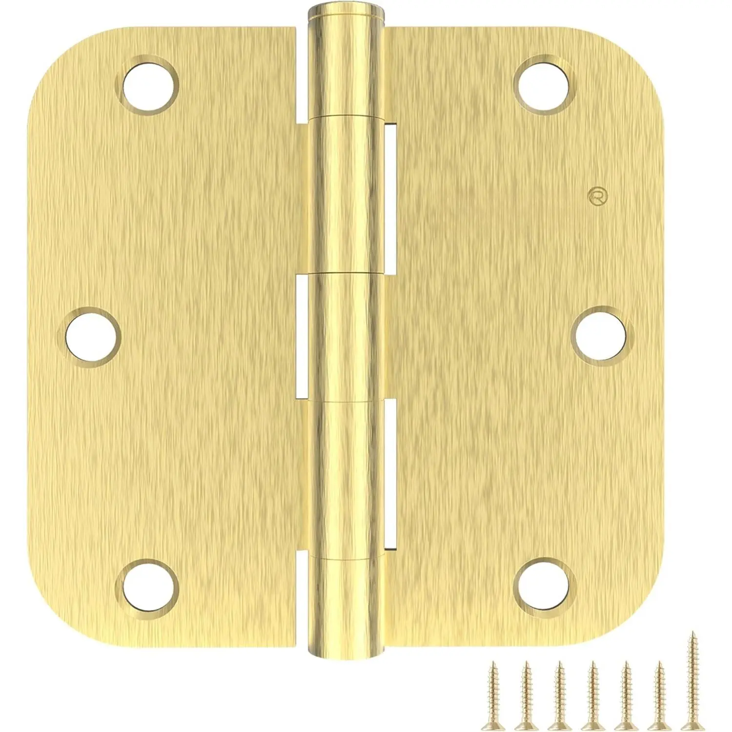 9 Pack Brushed  Door Hinges 3.5 Inch, 5/8" Radius Rounded, Standard Residential for Doors,Sturdy Hinges