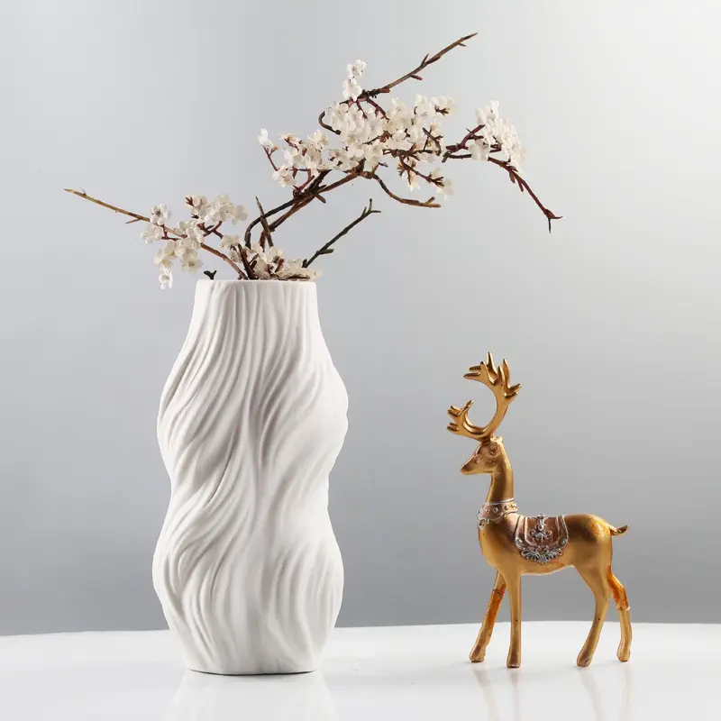 Simple European Style Home Decor Item, Ceramic Vase, Living Room Wine Cabinet Dried Flower Craft, Floral Arrangement Container