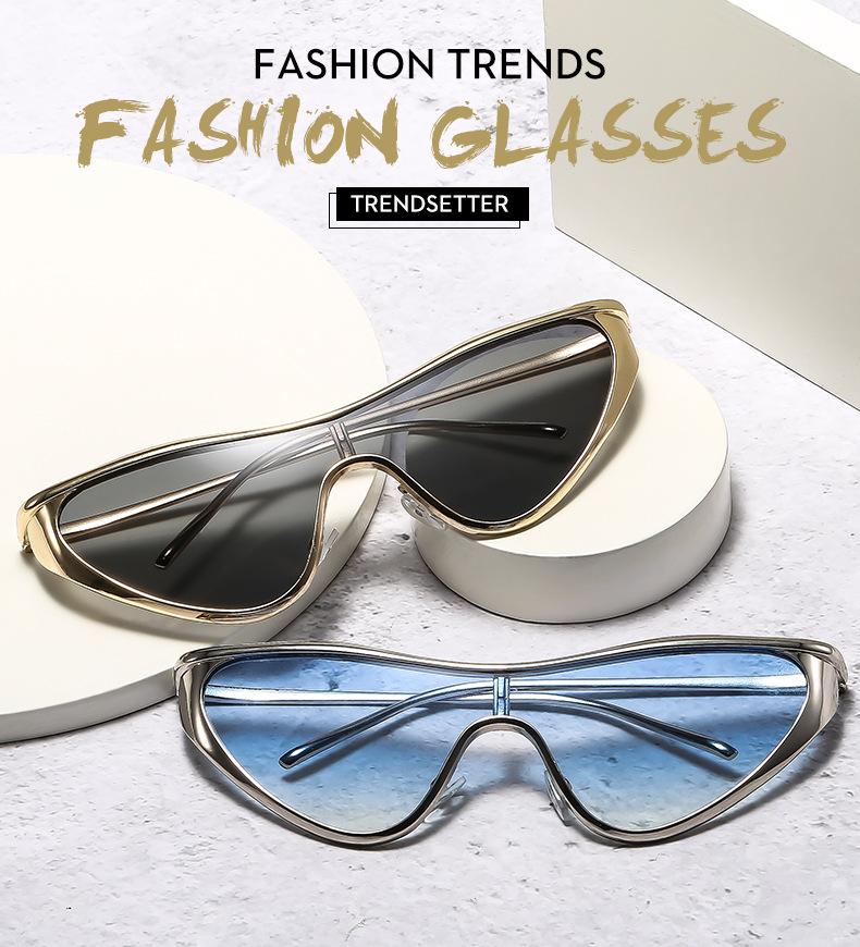 Fashion Metal Oversized Sunglasses for Women, Large Frame Sun Protection Eyewear, Stylish Outdoor Shades for Daily and Travel Use