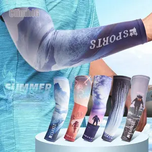 Unisex 5-Pair Ice Silk Cooling Armsleeves - UV-Blocking Sports Sleeves, Upper Arm Sleeves for Outdoor Hiking & Gardening, Armsleeve, Sports Sleeve