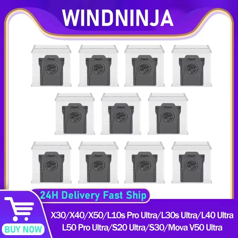 For X30/X30 Ultra/X40/X40 Ultra/X40 Pro/X50/X50 Ultra/X50 Master/L10s Pro Ultra/L10s Pro Ultra Heat/L10s Ultra Gen2/L30s Ultra/L40 Ultra/L50 Pro Ultra/S20 Ultra/S30S30 Pro Ultra/Mova V50 Ultra Robot Vacuum Cleaner Spare Parts Accessories Of Dust Bags