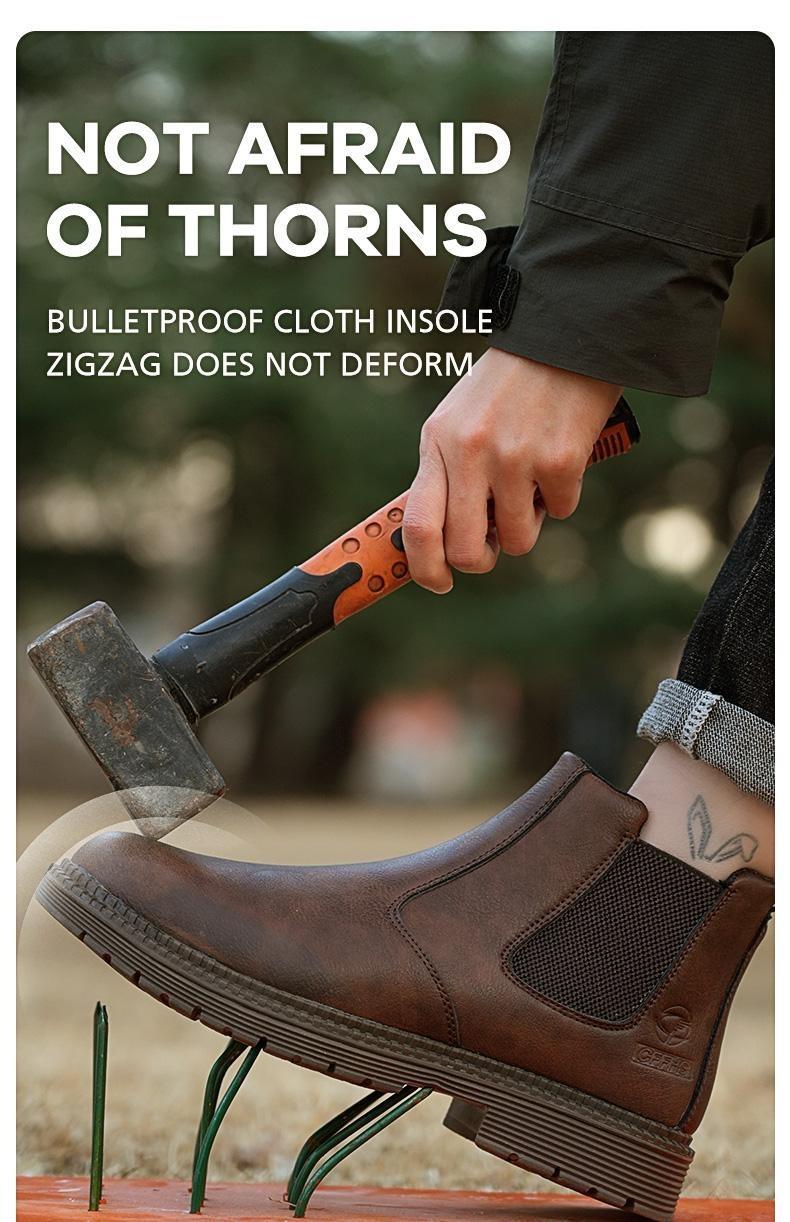 Formidable Splash-proof Smash-proof Puncture-proof Breathable Safety Shoes Unisex Chef Work Shoe Waterproof Anti-slip Durable Outdoor Comfortable tailored for Railway Workers Train Conductors and Track Maintenance Personnel Men Women