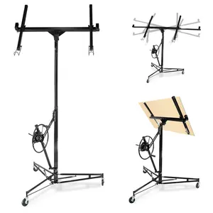 【fathersdaygift】11FT Drywall Lift – 150lb Capacity, Adjustable Steel, Wheels for Easy Move