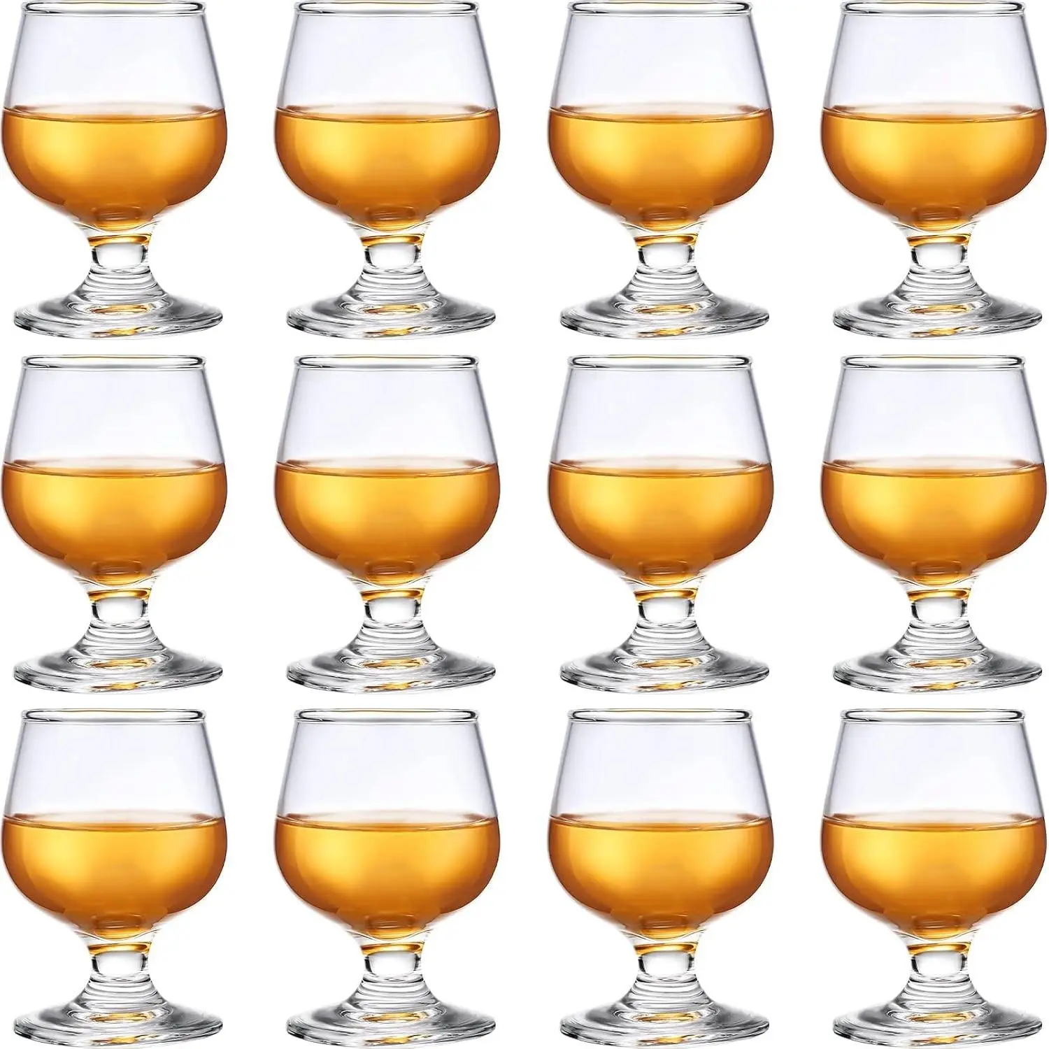 Qunclay 12 Pcs 3.5oz Clear Shot Glasses, Whiskey Bourbon Tasting Glasses Small Brandy Snifter for Cognac Sherry Baileys Tequila Port Liquor Beer Drinking