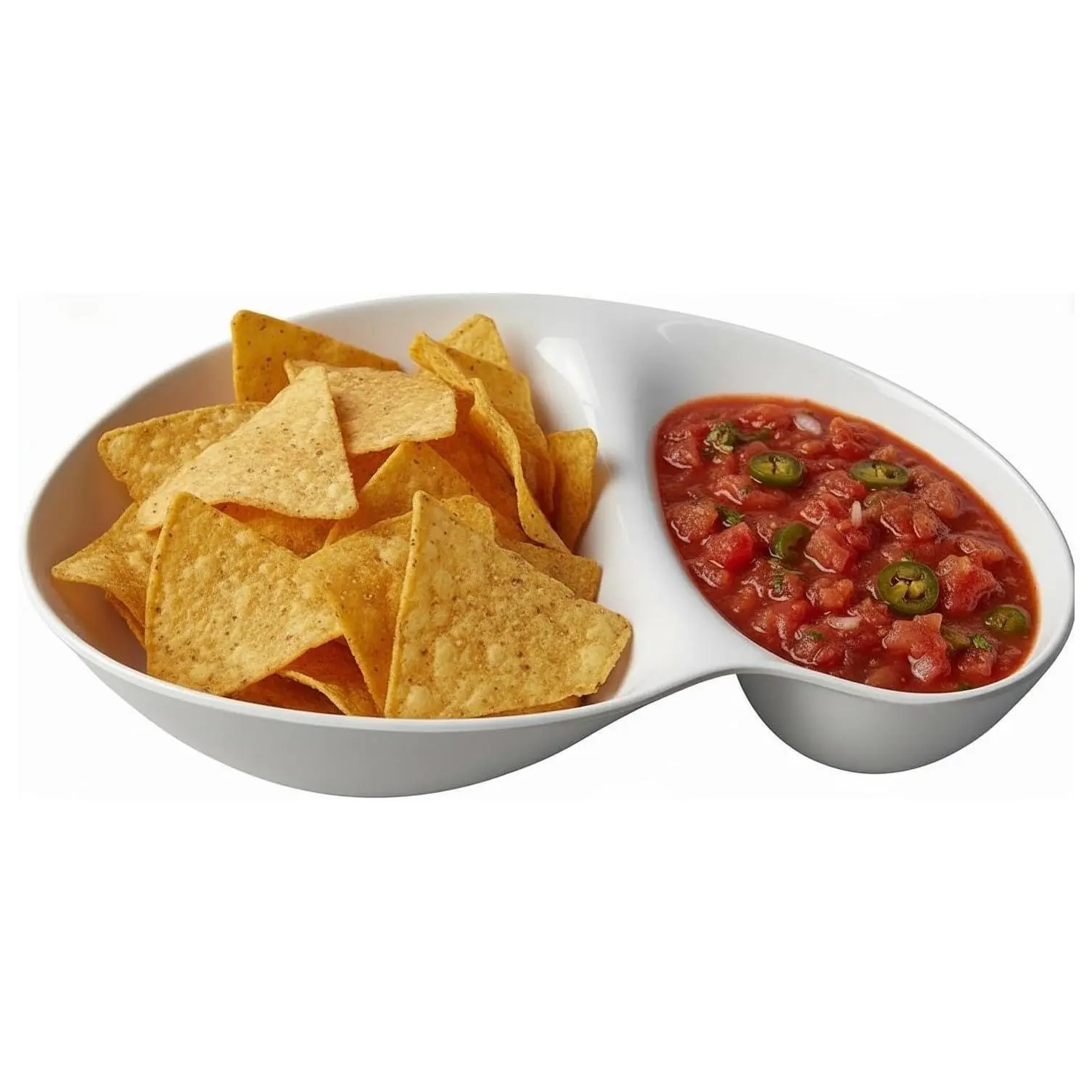 Chip and Dip Serving Set Melamine Tray Divided Platters WhiteGift