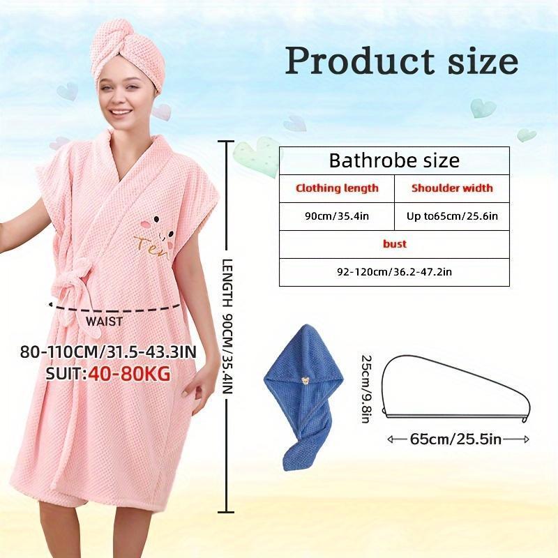 Wearable Bath Towel, 1 Count Soft Absorbent Bathrobe with Pocket, Bathrobe for Women, Bathroom Supplies for Home Hotel Salon