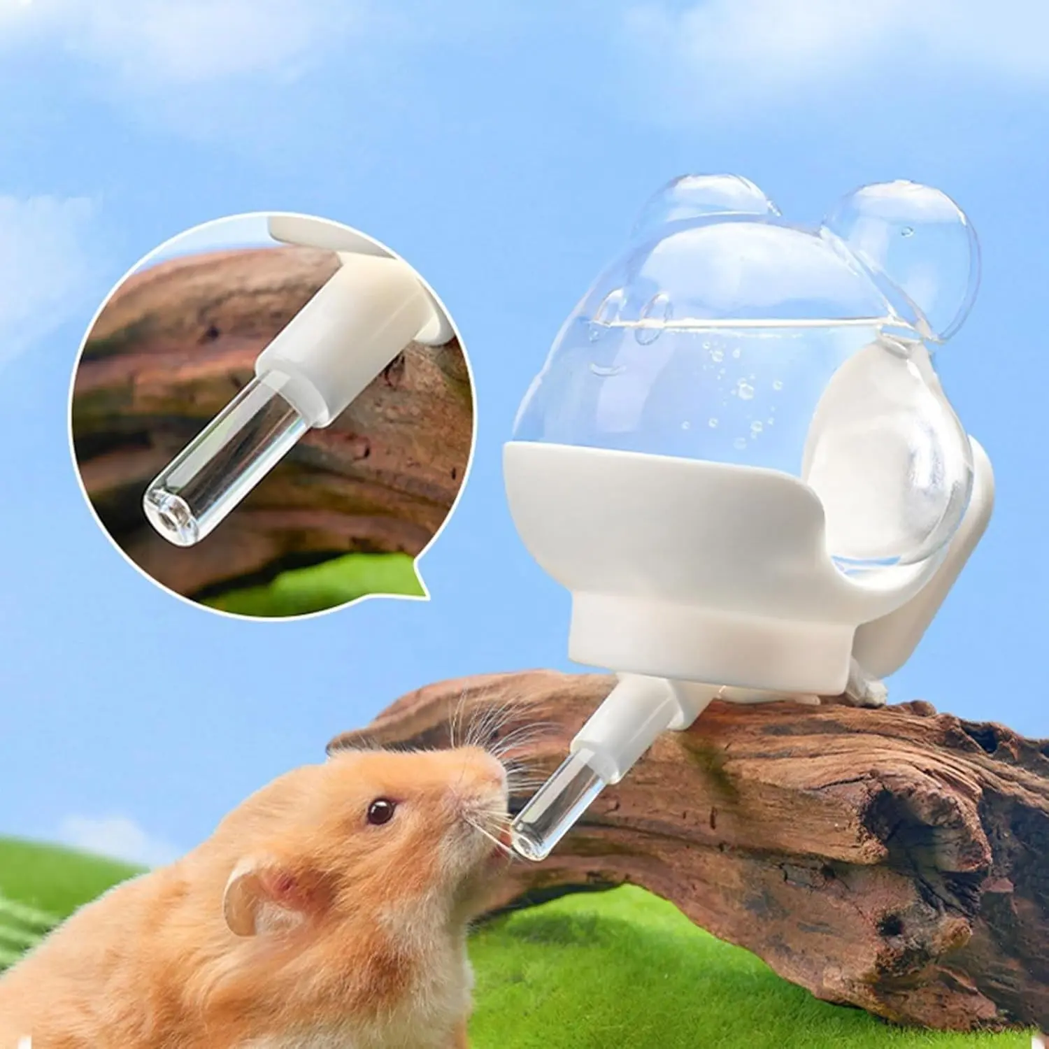 220ml Hamster Magnetic Water Bottle, Golden Hamster Drinking Cup, Vacuum Automatic Suction Feeder, Dutch Pig Honey Bathtub Waterer, Feeding