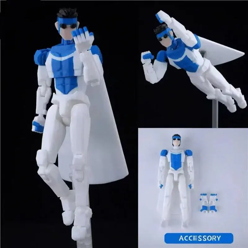 Dummy13 T13 Plastic Posable Action Figure with Movable Joints, 3D Printed Articulating Figurine, Customizable Stress Relief Display Toy, Kids' Collection Gift, Jointed Action Figure