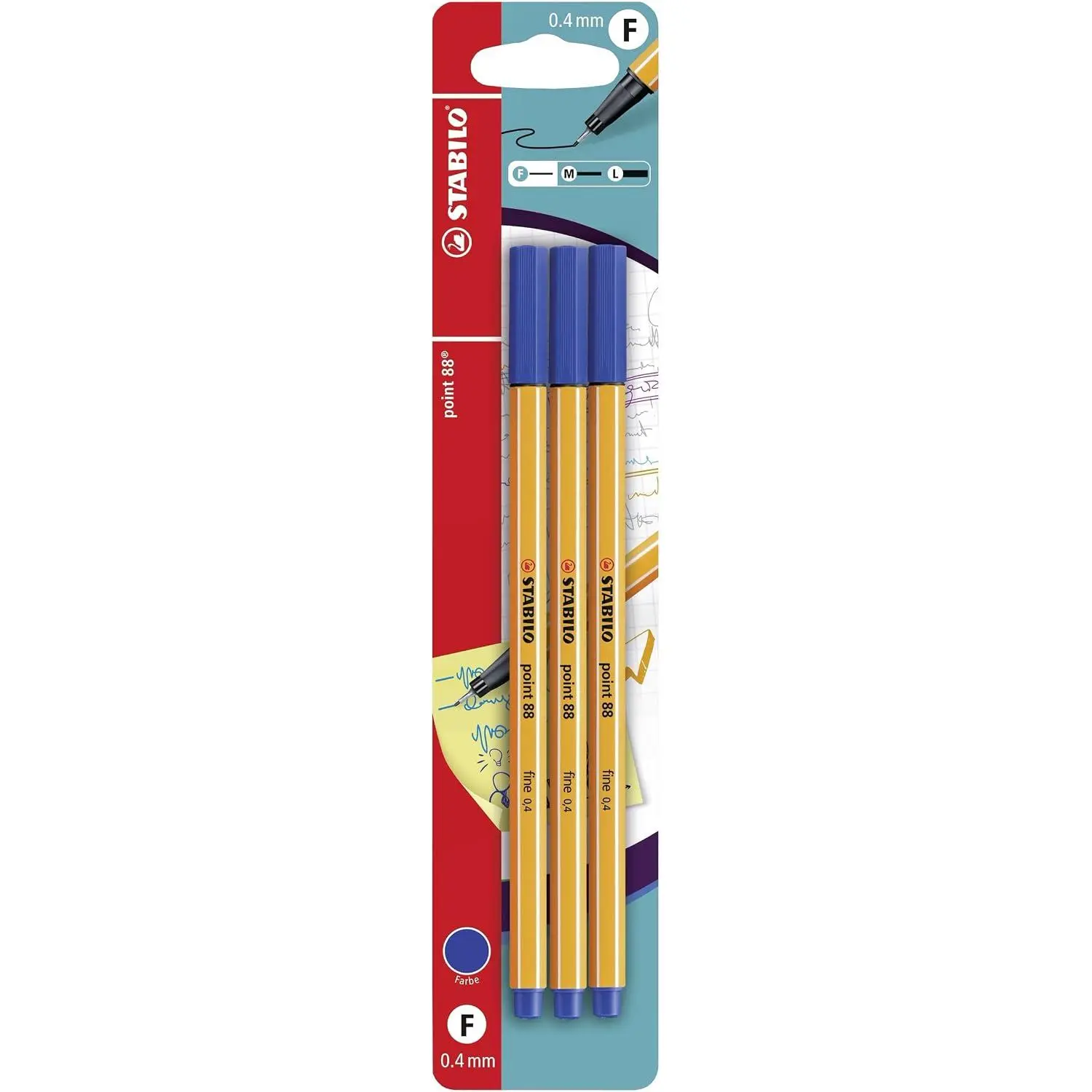 Fineliner point 88 - Pack of 3 - Blue