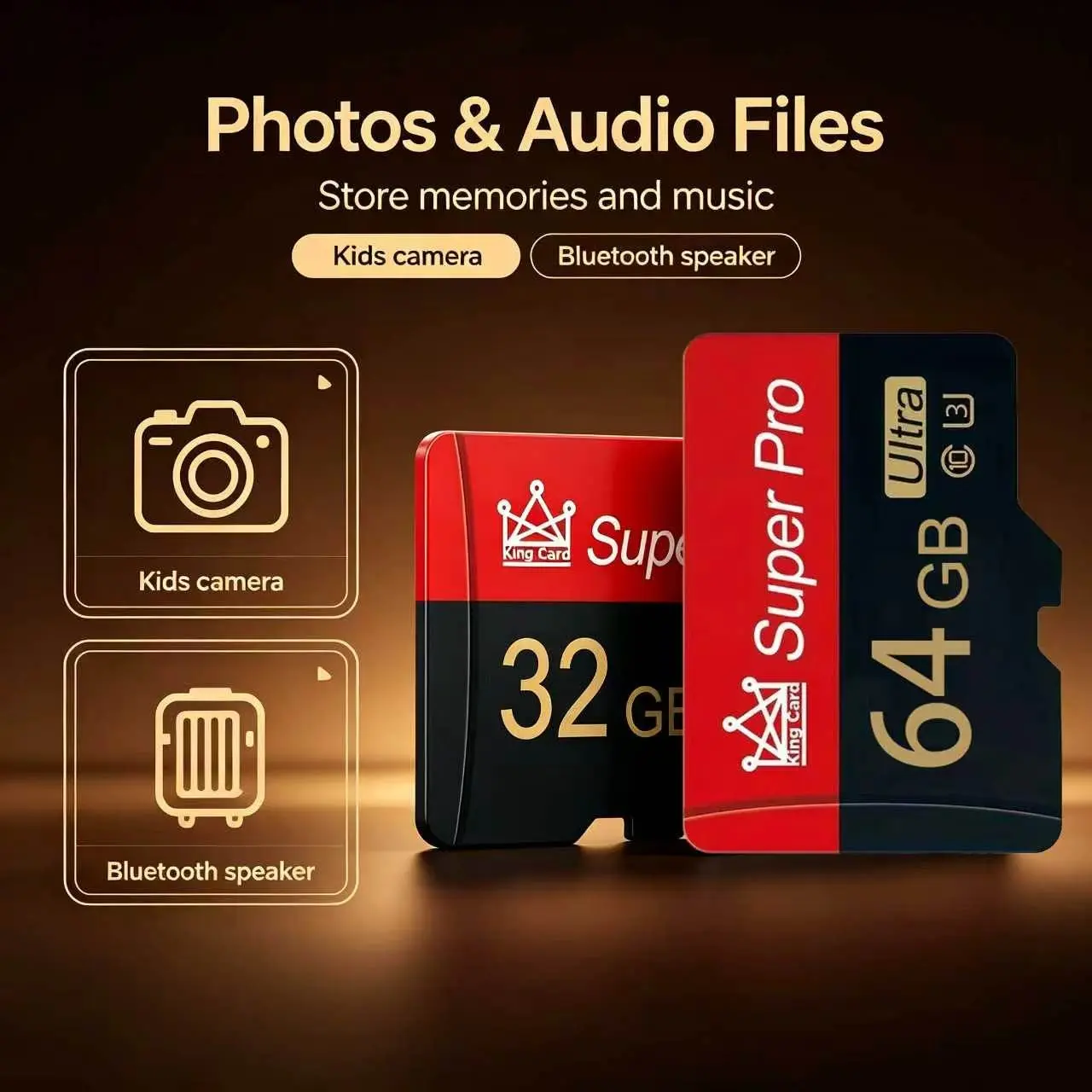 micro sd card Class 10 TF Card with SD Adapter, sd memory card sd card in 32GB 64GB, high‑value expand storage for dash cam, household surveillance camera, smartphone and mp3 mp4 media players