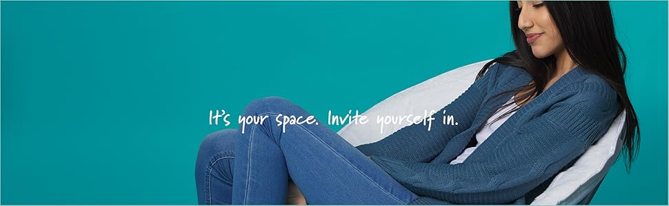 Lifestyle Faux Fur Saucer Chair, Foldable Cozy Accent Chair for Kids, Teens & Adults, Gaming Chair Dorm Chair Bedroom Chair, Metal Frame, Black Faux Fur Seat