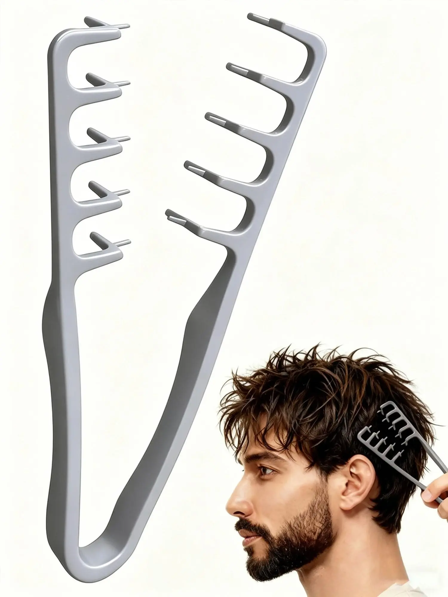 Wide Spaced Teeth Root Lifting Textured Comb, Unisex Lightweight Abs Hair Styling Tool, Ideal for Bangs & Natural Layer Hairstyles