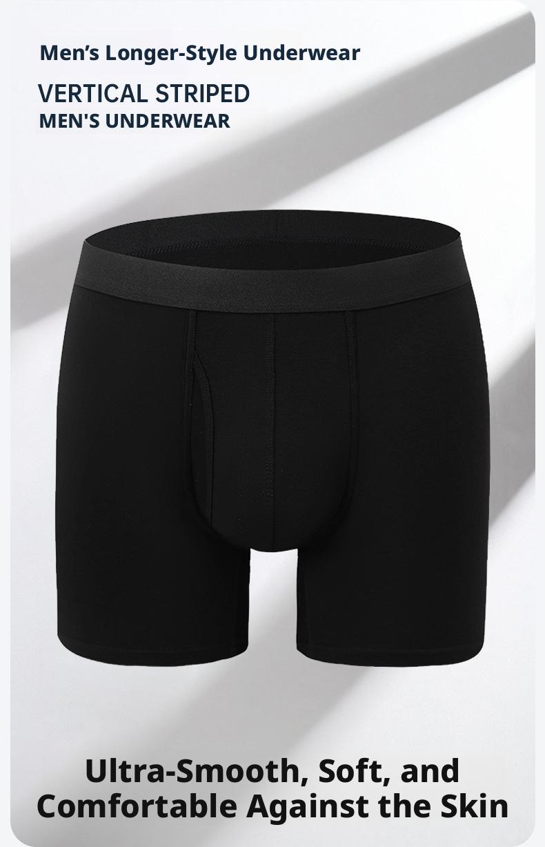 Men's Bamboo Fiber Boxer Briefs Premium Extra Long Mid Waist Breathable Moisture Wicking Anti Odor Soft Comfortable Stretchy Lightweight Durable No Ride Up Sports Underwear