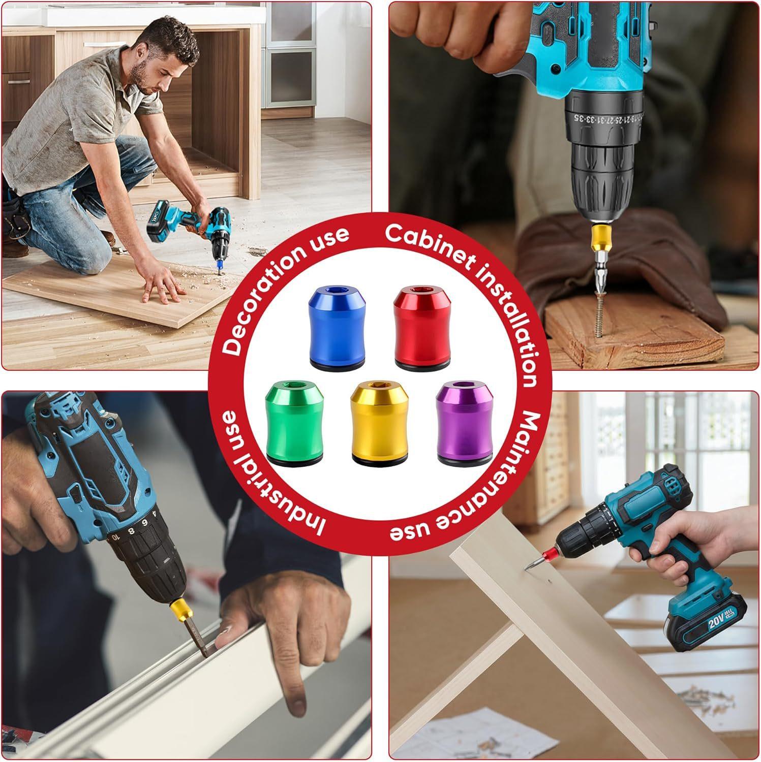 Aluminum Alloy Magneticizer Set: High-Hardness Demagnetizer, Strong Magnetic Adsorption Rings, for Screwdriver Bits and Electric Drill Bits