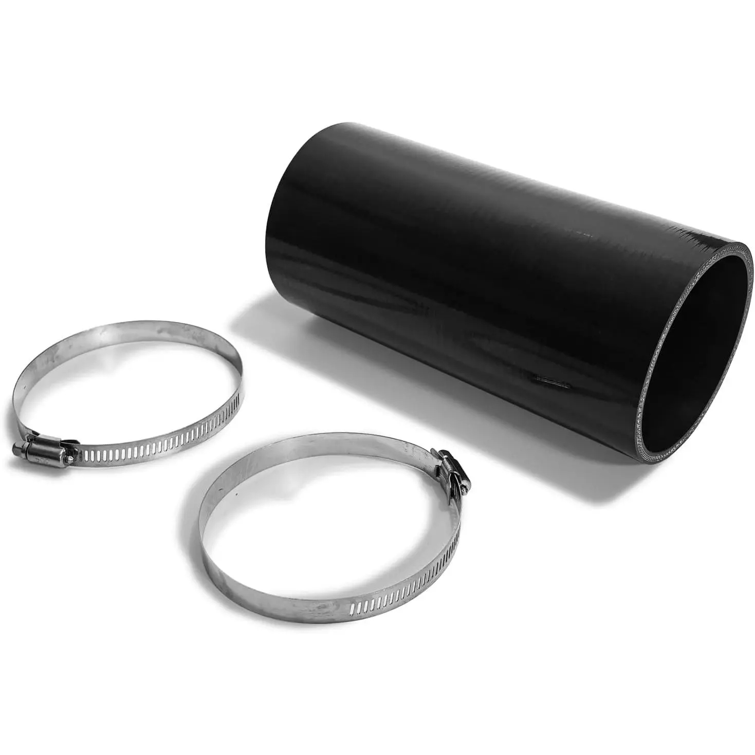 ID 3 1/2 inch Straight Coupler  Hose 8 inch Length 4-Ply Reinforced /Turbo/Intercooler Piping Tube with 2 count 304 Stainless Steel Clamps