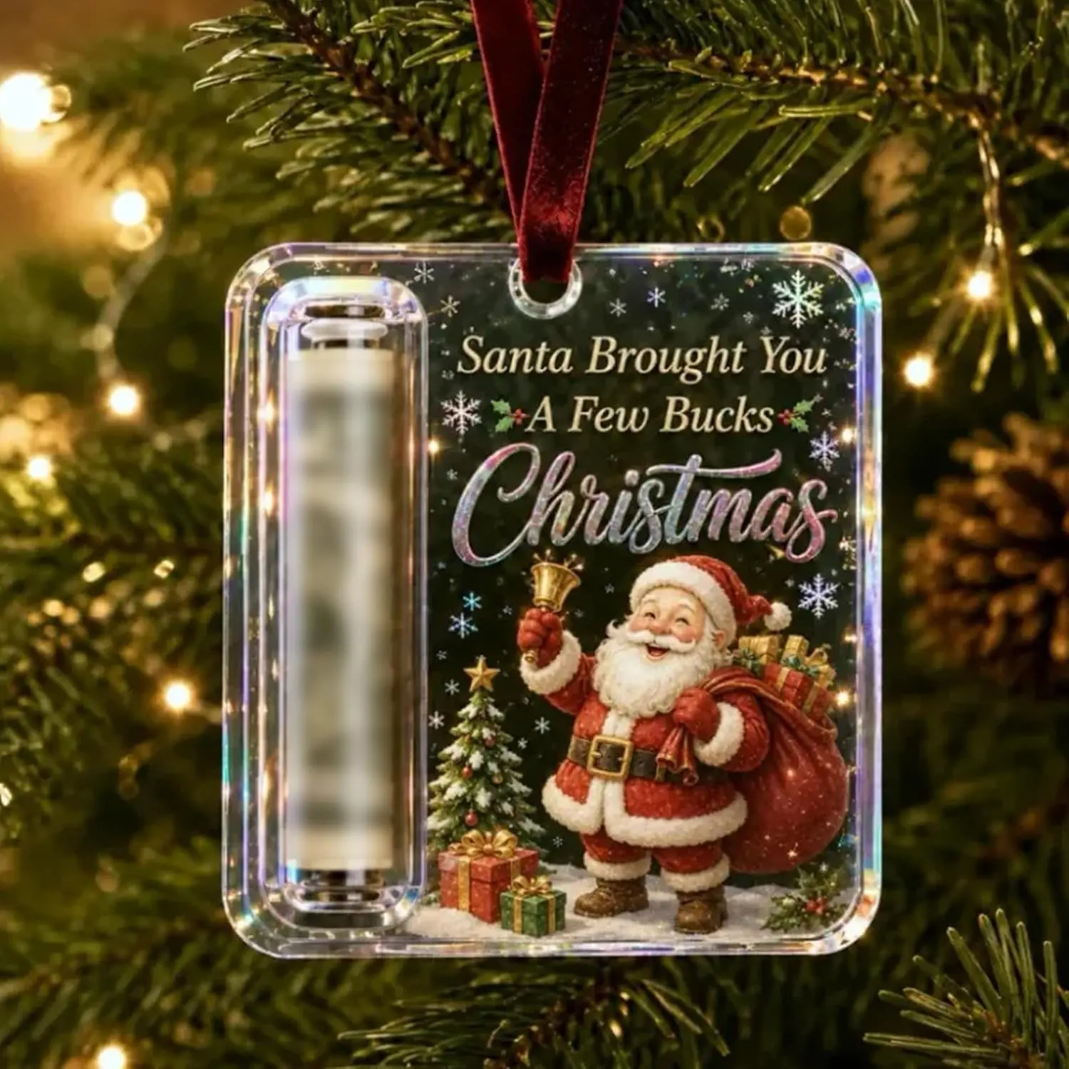 Christmas Cash Gift Ornament, Christmas Tree Hanging Money Bag, Festive Holiday Decor, Perfect for Gifts and Celebrations