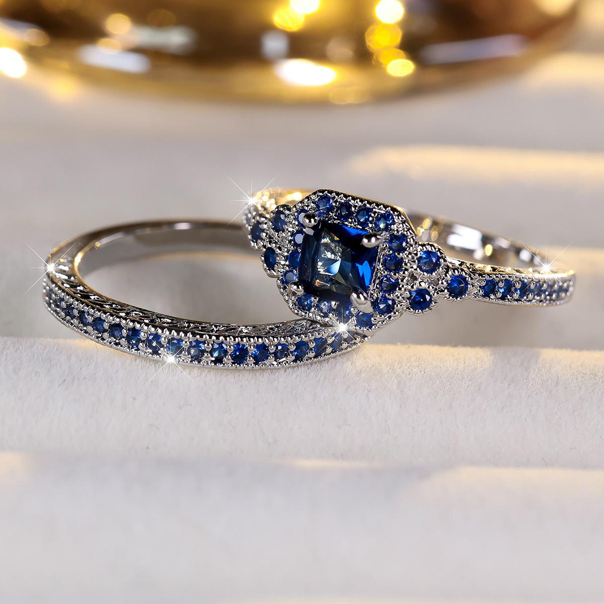 2-Piece Dazzling Stone Ring Set | Stackable Rings with High-End Feel – Simple, Stylish, Sparkly Everyday Jewelry for Women 💎✨