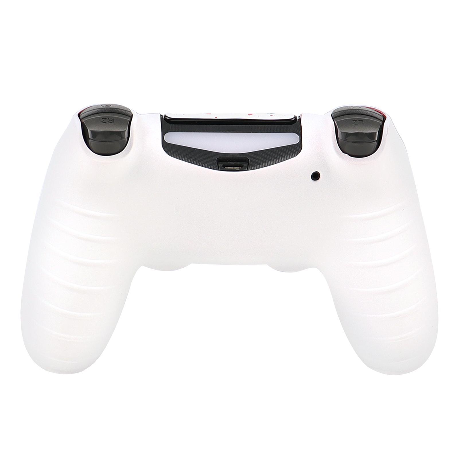 RALAN Silicone Game Controller Protective Case Cover with 2 Thumb Grip Cap & 1 Touch Screen Sticker, Game Controller Protector, Console Accessories for PS4