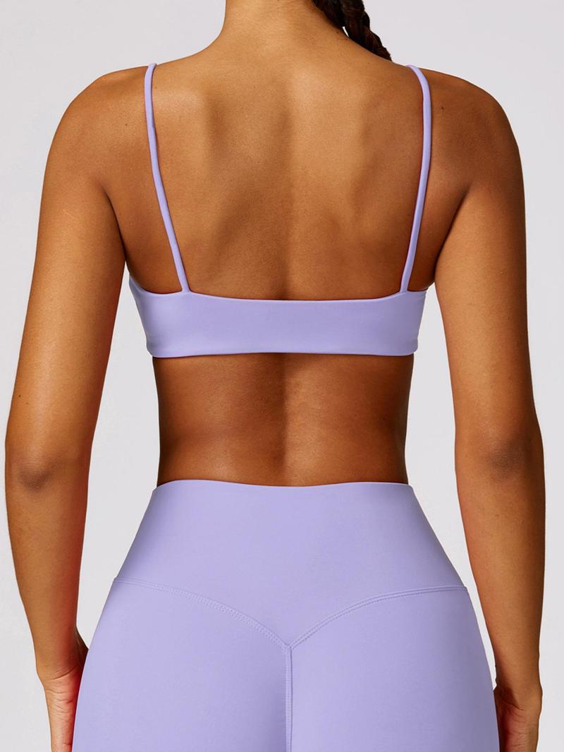 Women's Solid Color, Quick Drying Breathable Comfortable Gym Sports Bra, Ladies Sportswear for Indoor Outdoor Wear