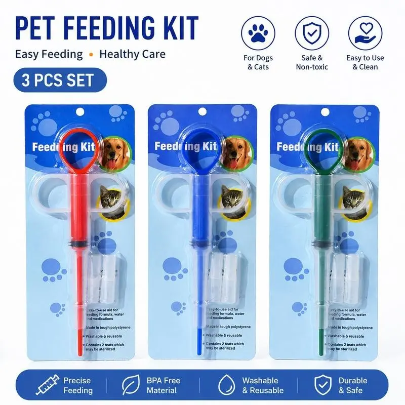 Pet pill dispenser for cats and dogs, push-type feeder for tablets, dog food, pills, syringe-style medicine feeder