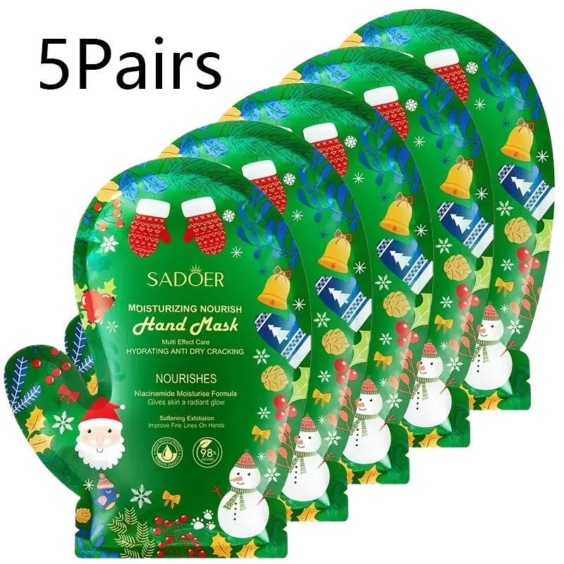 Christmas Niacinamide Hand Masks, Deep Moisturizing, Soft Smooth Hands, Festive Design, Unisex Gift, Fun Packaging, Hand Care Products
